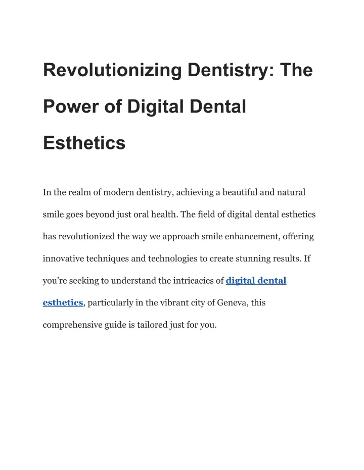 revolutionizing dentistry the