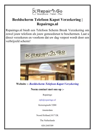 Beeldscherm Telefoon Kapot Verzekering  Repairngo.nl