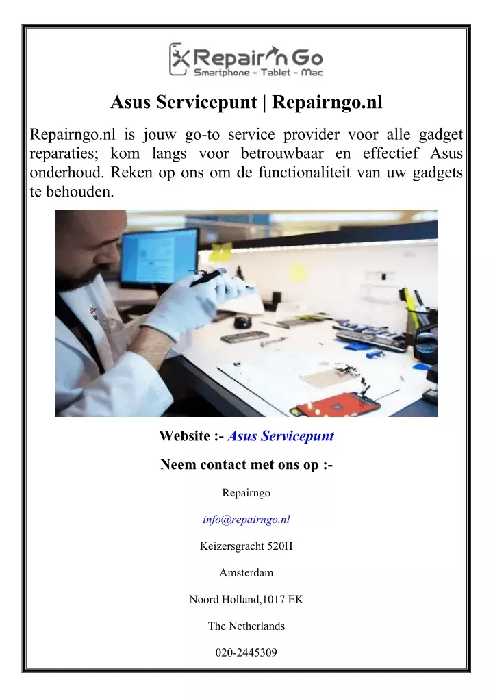 asus servicepunt repairngo nl