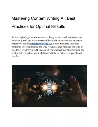 Mastering Content Writing AI_ Best Practices for Optimal Results