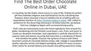 Order Chocolate Online in Dubai