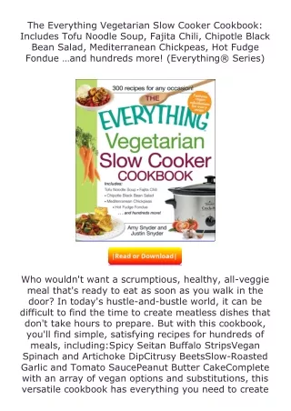 Download⚡ The Everything Vegetarian Slow Cooker Cookbook: Includes Tofu Noo