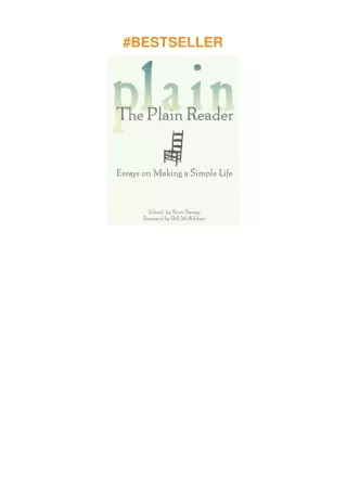 PDF✔️Download❤️ The Plain Reader: Essays on Making a Simple Life