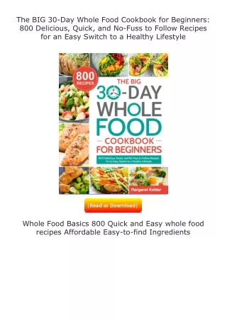 download⚡️ free (✔️pdf✔️) The BIG 30-Day Whole Food Cookbook for Beginners: