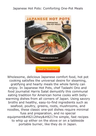 [PDF]❤READ⚡ Japanese Hot Pots: Comforting One-Pot Meals