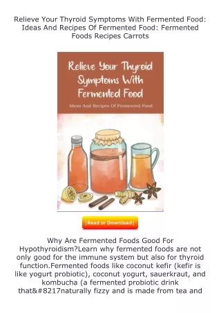 Download❤[READ]✔ Relieve Your Thyroid Symptoms With Fermented Food: Ideas A
