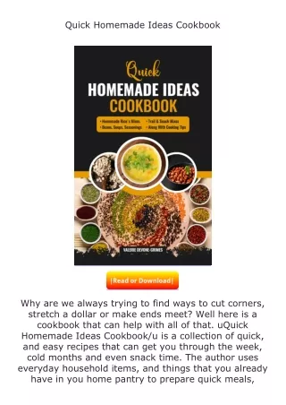 Pdf⚡(read✔online) Quick Homemade Ideas Cookbook