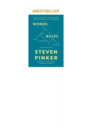 ❤pdf Words and Rules: The Ingredients Of Language (Science Masters Series)