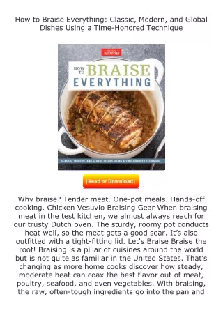 pdf❤(download)⚡ How to Braise Everything: Classic, Modern, and Global Dishe