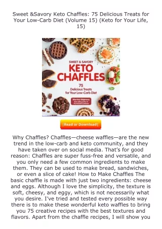 Download⚡PDF❤ Sweet & Savory Keto Chaffles: 75 Delicious Treats for Your Lo