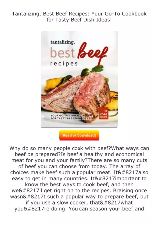 download⚡️ free (✔️pdf✔️) Tantalizing, Best Beef Recipes: Your Go-To Cookbo