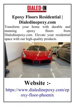 Epoxy Floors Residential Dialedinepoxy.com