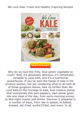 ✔️download⚡️ (pdf) We Love Kale: Fresh and Healthy Inspiring Recipes