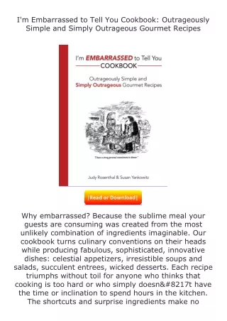 full✔download️⚡(pdf) I'm Embarrassed to Tell You Cookbook: Outrageously Sim