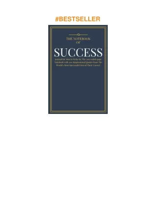 PDF✔️Download❤️ The Notebook of SUCCESS: Journal for Men to Write in. The 200-ruled-page Noteboo
