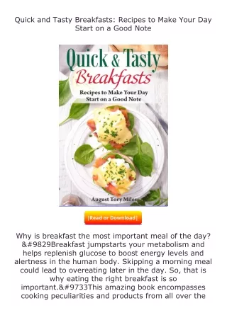 free read (✔️pdf❤️) Quick and Tasty Breakfasts: Recipes to Make Your Day St