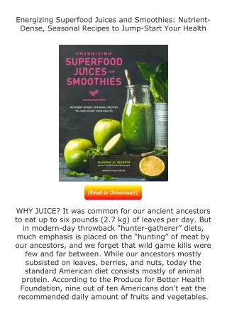 ✔️READ ❤️Online Energizing Superfood Juices and Smoothies: Nutrient-Dense,