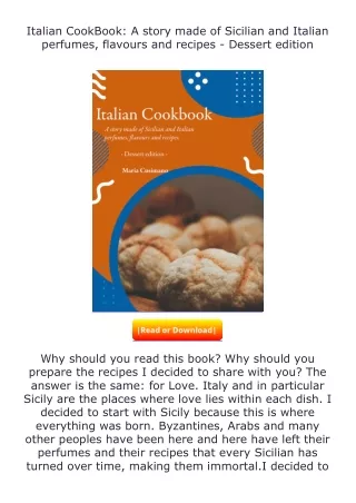 Download⚡ Italian CookBook: A story made of Sicilian and Italian perfumes,