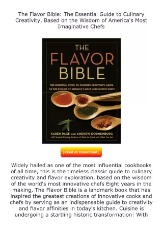 download⚡️ free (✔️pdf✔️) The Flavor Bible: The Essential Guide to Culinary