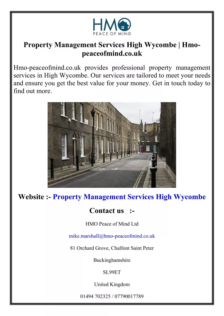 property management services high wycombe