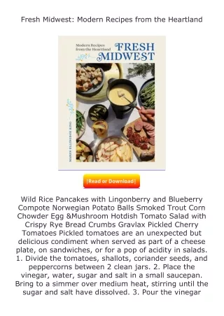 read ❤️(✔️pdf✔️) Fresh Midwest: Modern Recipes from the Heartland