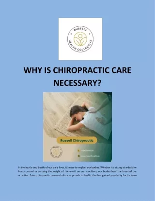Why is Chiropractic Care Necessary?