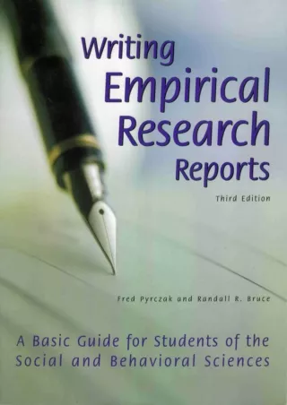 ⚡Read✔[PDF]  Writing Empirical Research Reports: A Basic Guide for Students of the Social