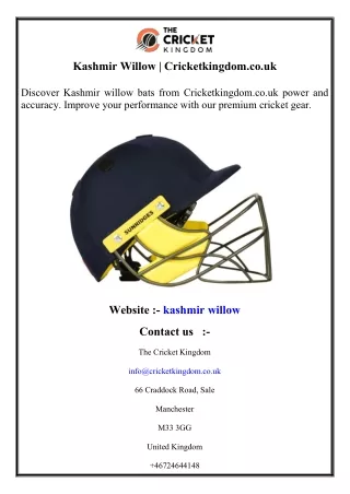Kashmir Willow   Cricketkingdom.co.uk