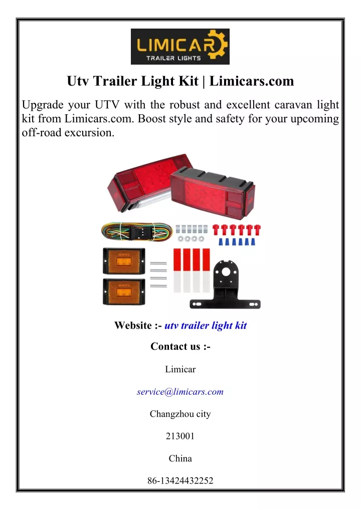 utv trailer light kit limicars com