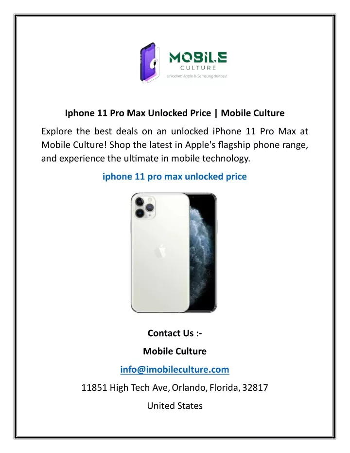 iphone 11 pro max unlocked price mobile culture