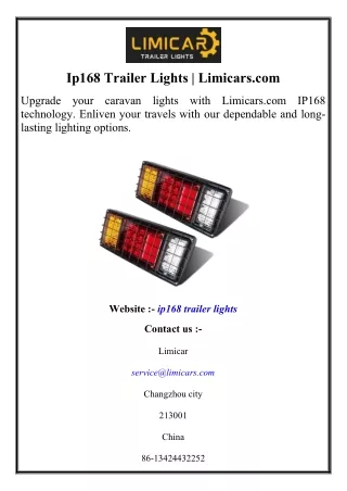 Ip168 Trailer Lights  Limicars.com