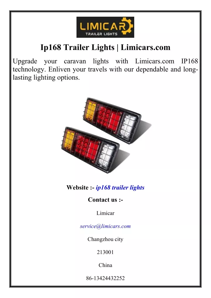ip168 trailer lights limicars com