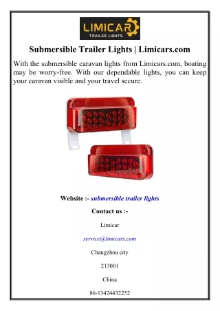 Submersible Trailer Lights  Limicars.com