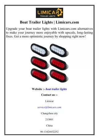 Boat Trailer Lights Limicars.com