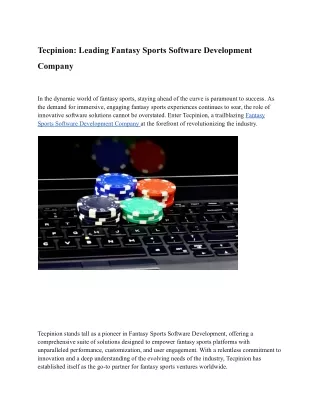 Leading Fantasy Sports Software Development Company