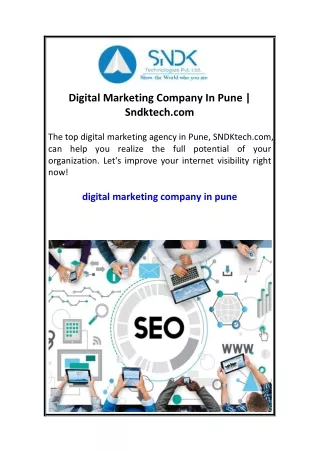 Digital Marketing Company In Pune  Sndktech.com