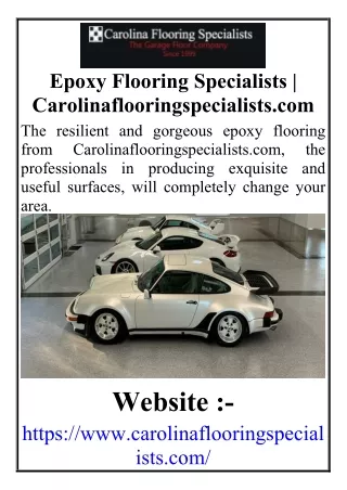 Epoxy Flooring Specialists Carolinaflooringspecialists.com