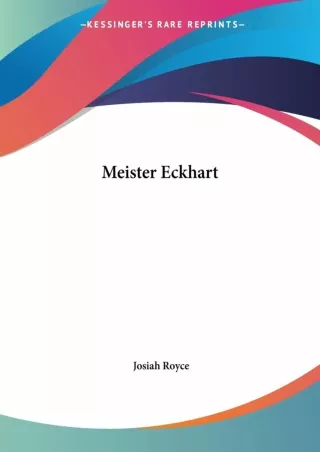 ⚡Read✔[PDF]  Meister Eckhart