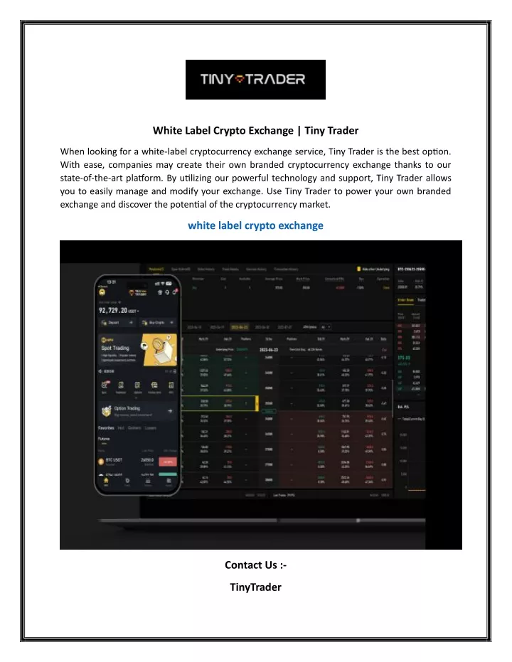 white label crypto exchange tiny trader