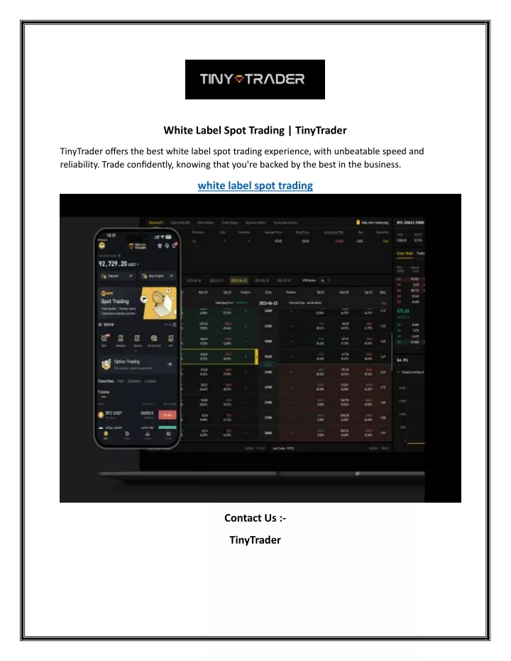 white label spot trading tinytrader