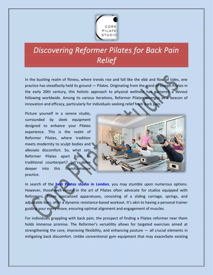 discovering reformer pilates for back pain