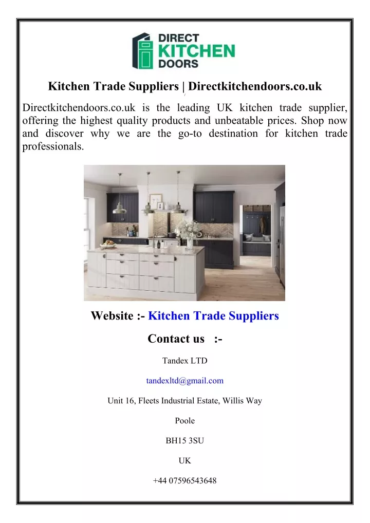 kitchen trade suppliers directkitchendoors
