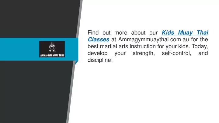 find out more about our kids muay thai classes