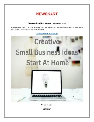 Creative Small Businesses   Newskart