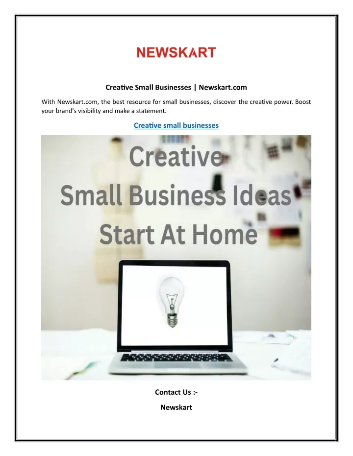 creative small businesses newskart com