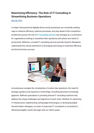 Maximizing Efficiency_ The Role of IT Consulting in Streamlining Business Operations