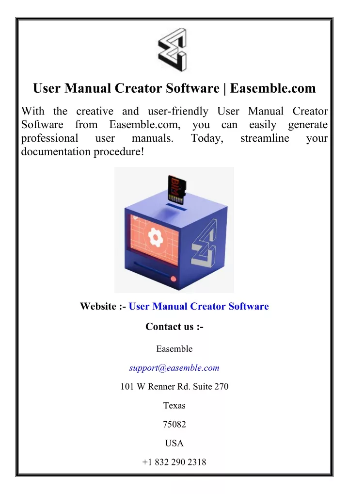 user manual creator software easemble com