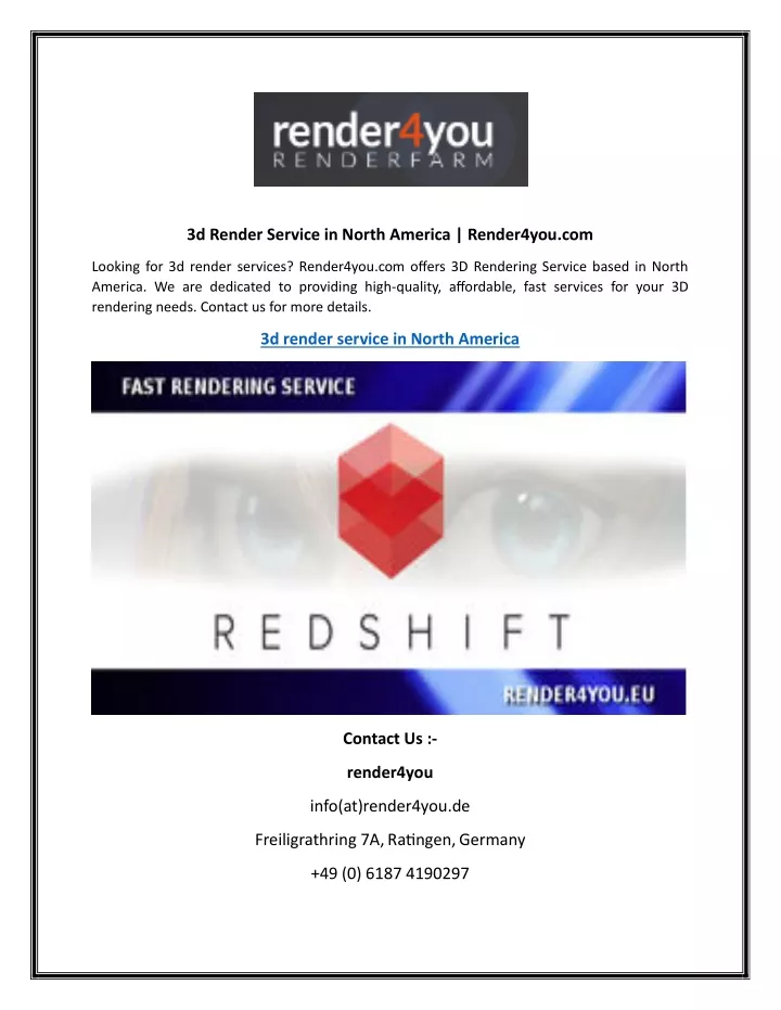 3d render service in north america render4you com