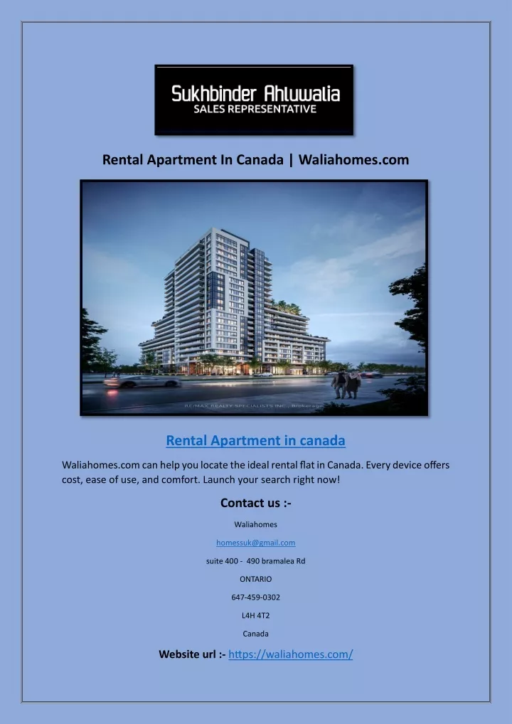 rental apartment in canada waliahomes com