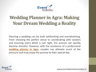 Wedding Planner in Agra: Making Your Dream Wedding a Reality